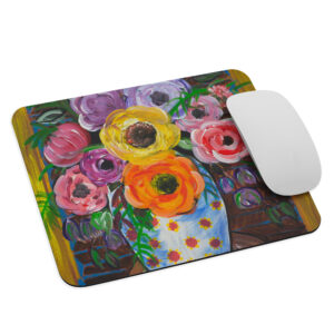 Mouse pad featuring artwork by Annalisa - "Sweet Flowers"