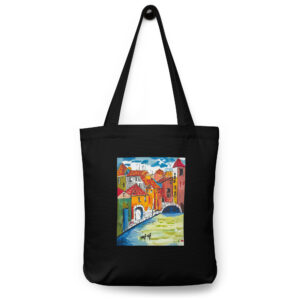 Cotton tote bag featuring artwork by Annalisa - "Ducks in Venice"