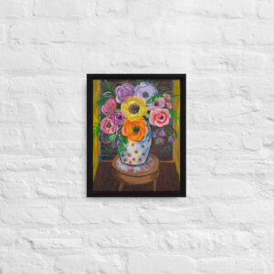 Framed canvas print of original artwork by Annalisa - "Sweet Flowers"