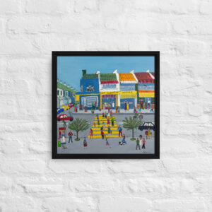 Framed canvas print of original artwork by Annalisa - "London Life"