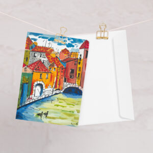 Greeting card featuring artwork by Annalisa - "Ducks in Venice"