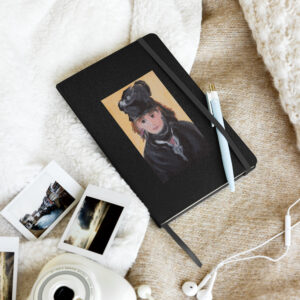 Hardcover bound notebook featuring artwork by Annalisa - "A French Lady"